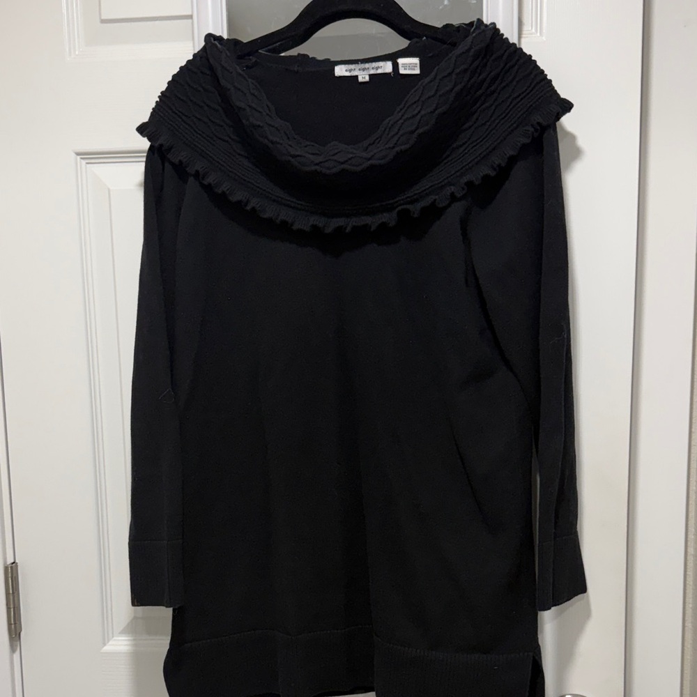 Eight Eight Eight Black Cowl Neck Sweater